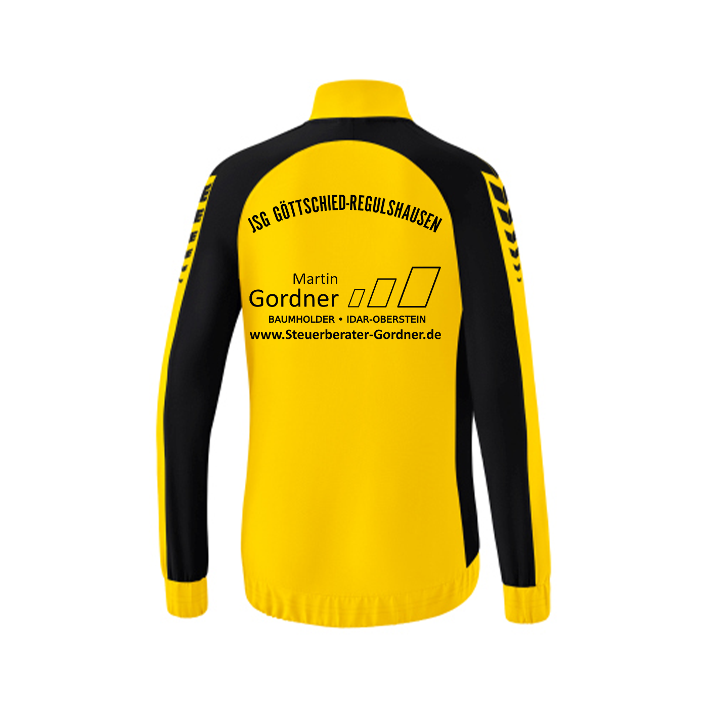 ERIMA Damen Six Wings Präsentationsjacke inkl. JSG Göttschied-Regulshausen Wappen, Vereinsname Rücken & Sponsorenlogo