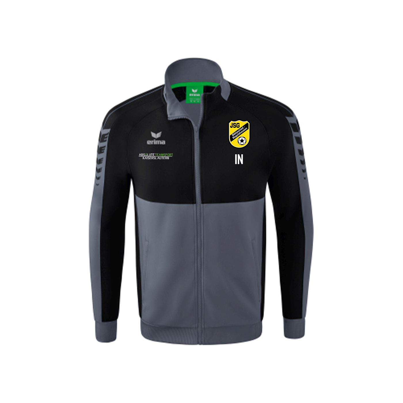 ERIMA Herren Six Wings Worker Jacke inkl. JSG Göttschied-Regulshausen Wappen, Vereinsname Rücken & Sponsorenlogo