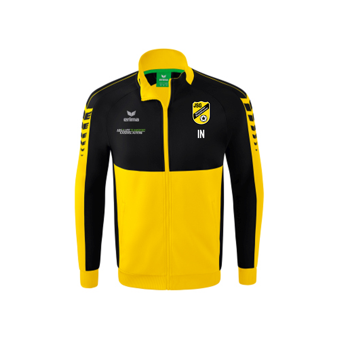 ERIMA Herren Six Wings Worker Jacke inkl. JSG Göttschied-Regulshausen Wappen, Vereinsname Rücken & Sponsorenlogo
