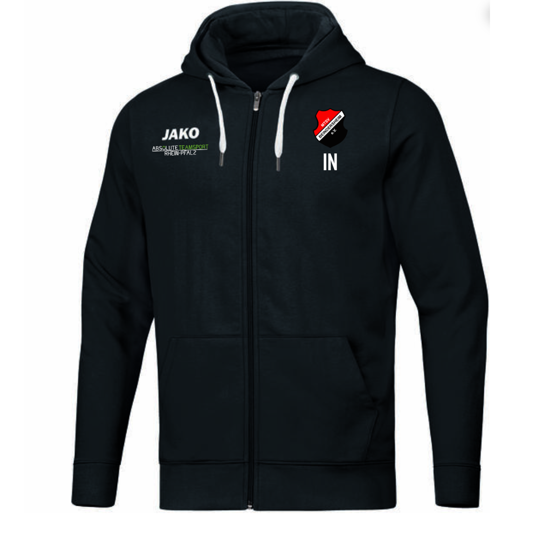 JAKO Kapuzenjacke Base Kinder/ Unisex / Damen Inkl. MTSV Beindersheim Wappen