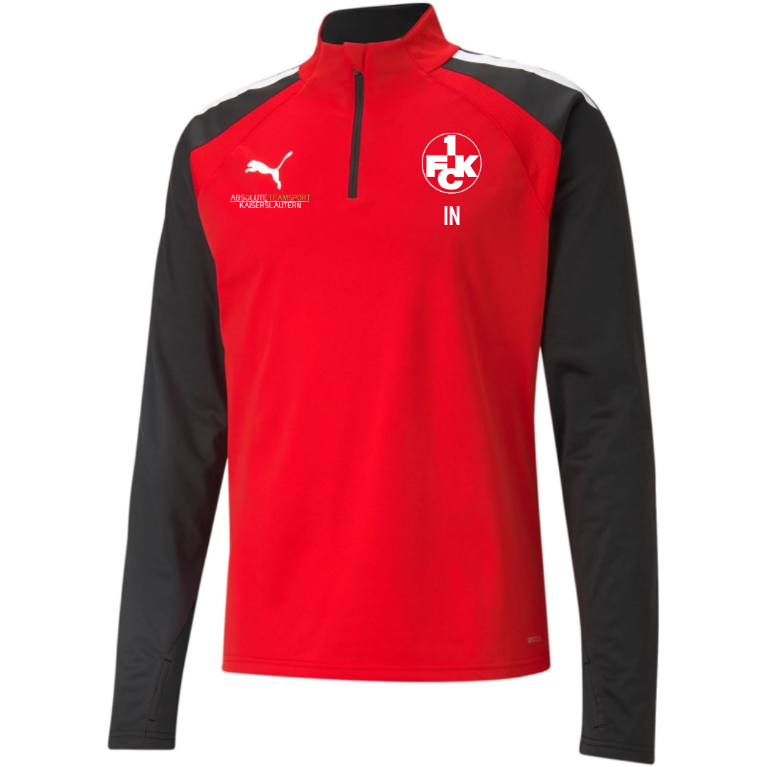 teamLIGA 1/4 Zip Top Erwachsen inkl. Wappen 1. FCK Leichtathletikteam Kaiserslautern