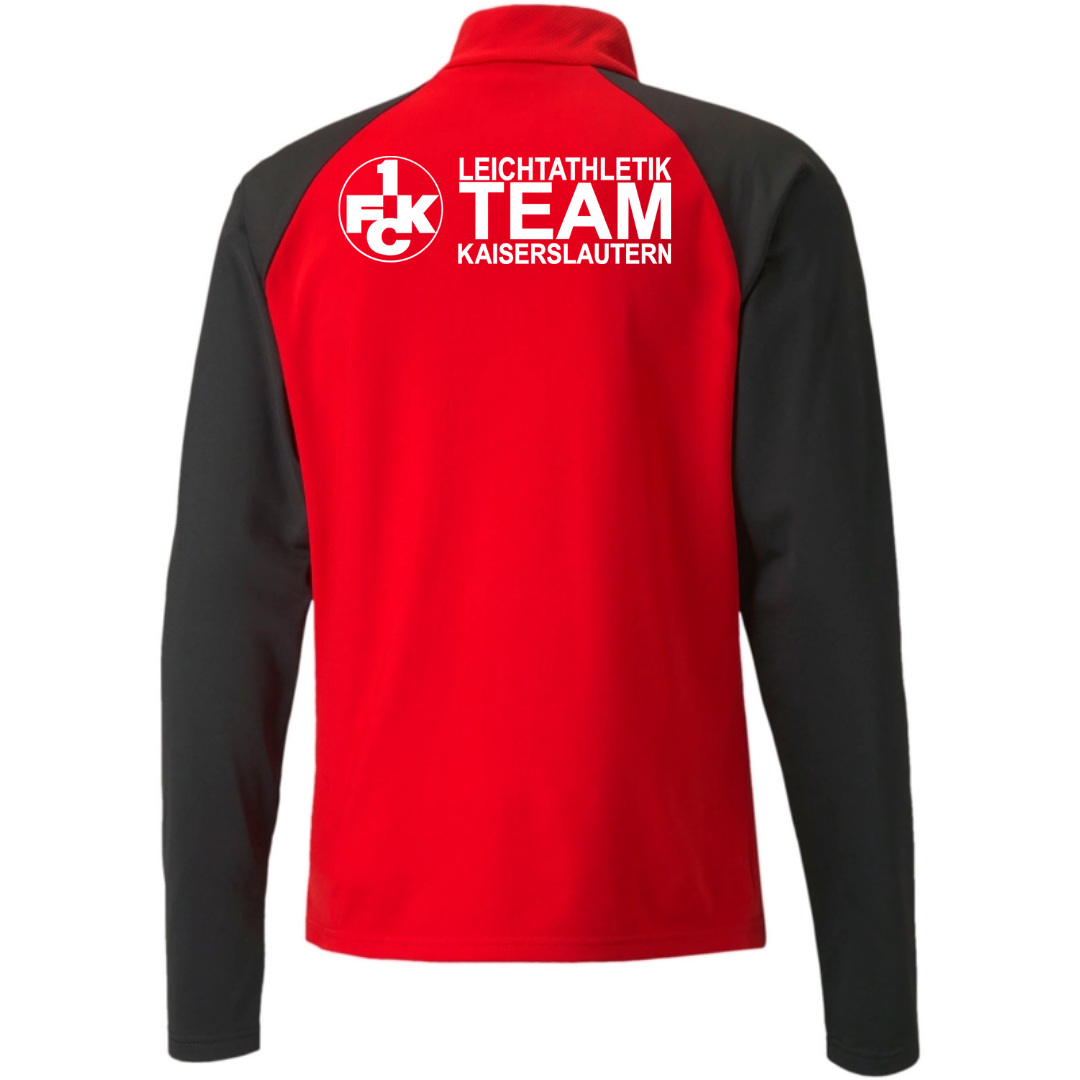 teamLIGA 1/4 Zip Top Erwachsen inkl. Wappen 1. FCK Leichtathletikteam Kaiserslautern