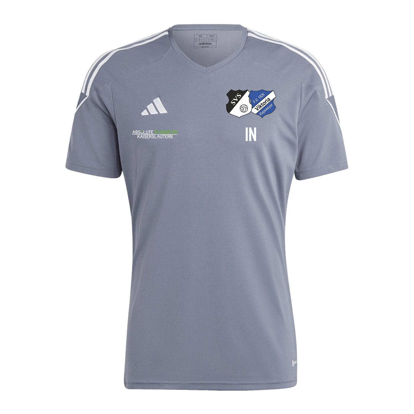 ADIDAS Kids Tiro 23 League Jersey Grau inkl. SG Schweighofen-Kapsweyer Wappen & Vereinsname Rücken
