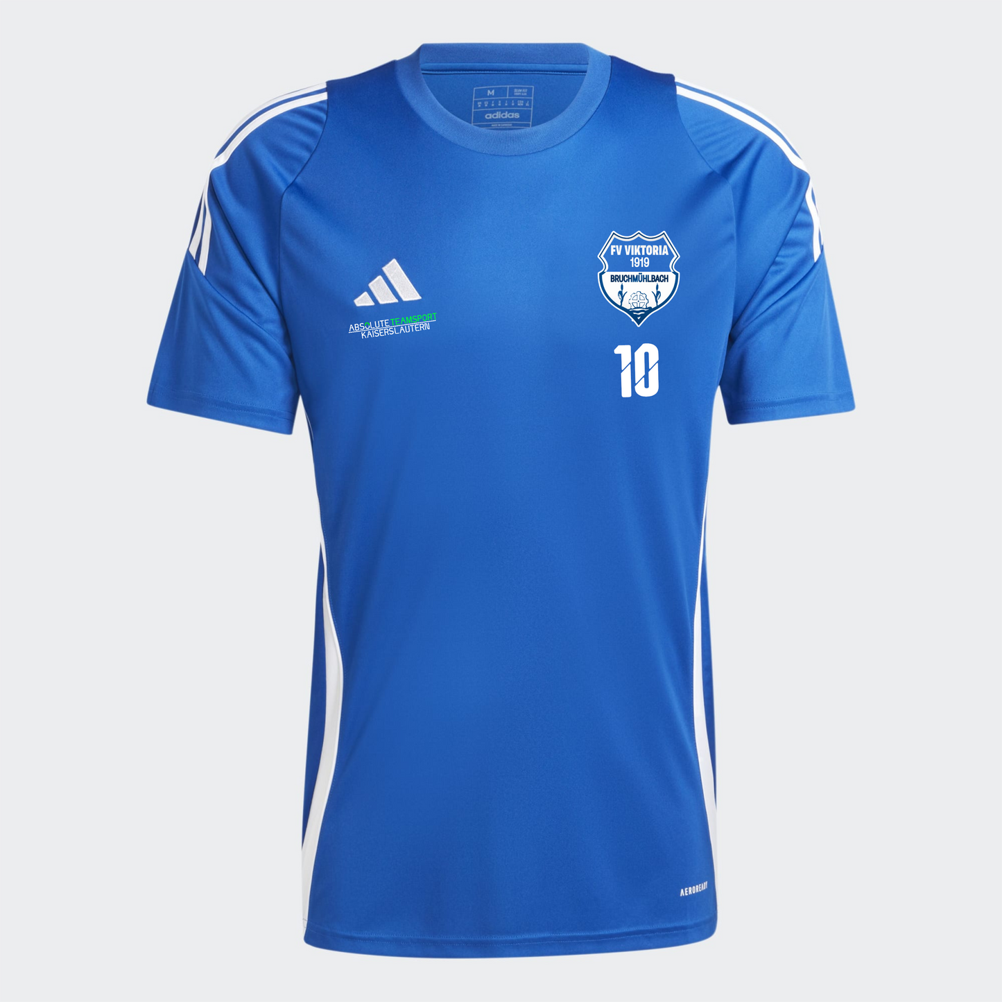 ADIDAS Herren Jersey Tiro24 Blau inkl. FV Viktoria Bruchmühlbach Wappen