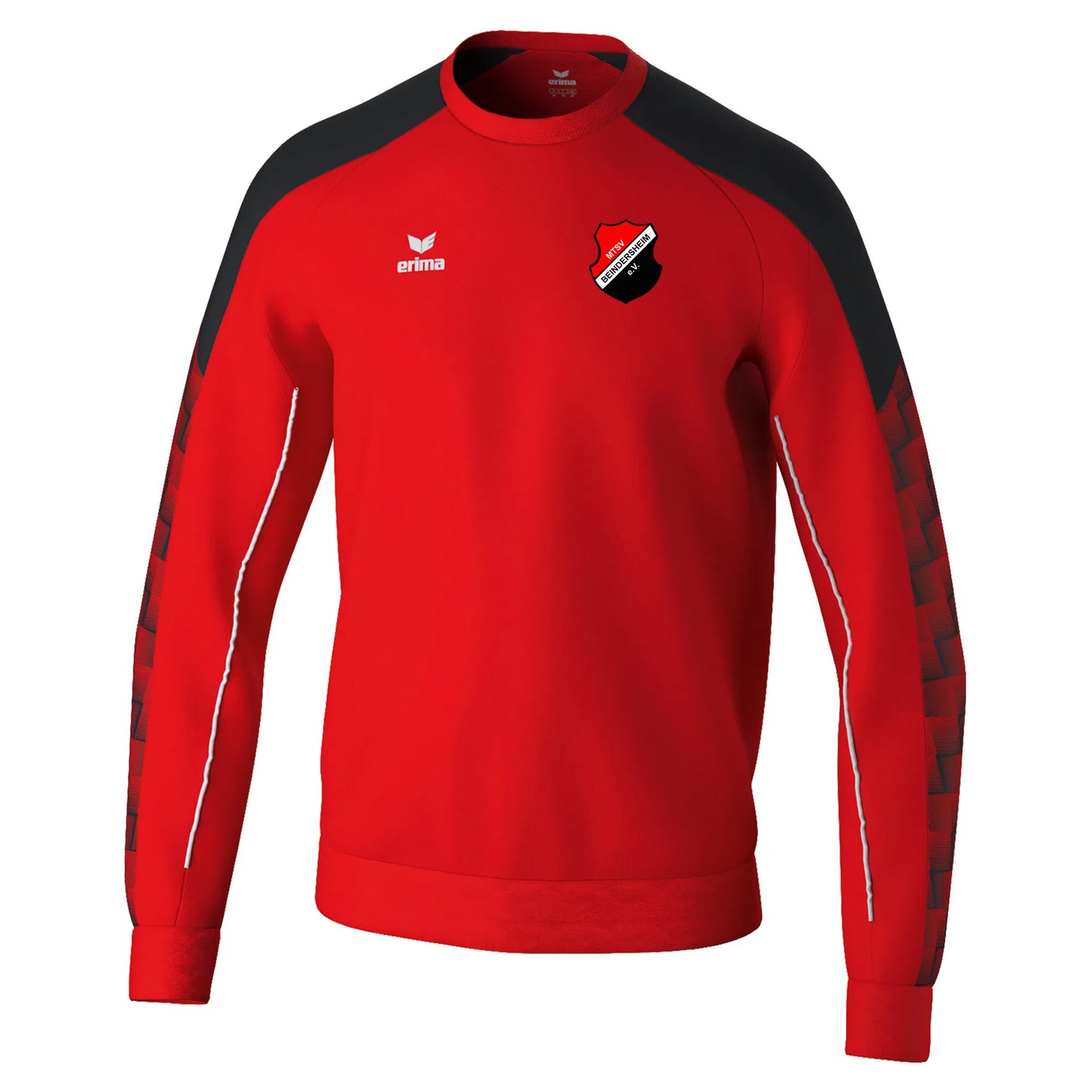 ERIMA Kinder/ Unisex EVO STAR Sweatshirt Rot/Schwarz Inkl. MTSV Beindersheim Wappen