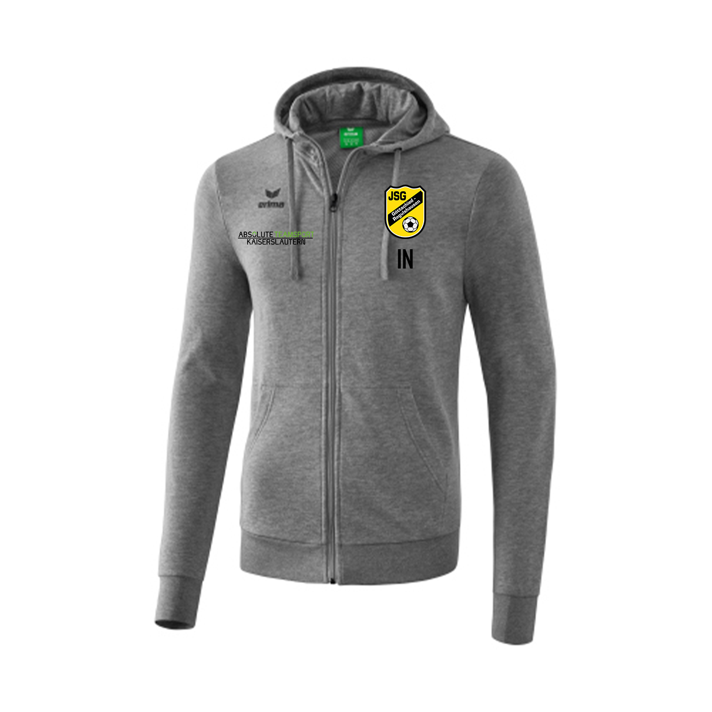 ERIMA Herren Kapuzensweatjacke inkl. JSG Göttschied-Regulshausen Wappen