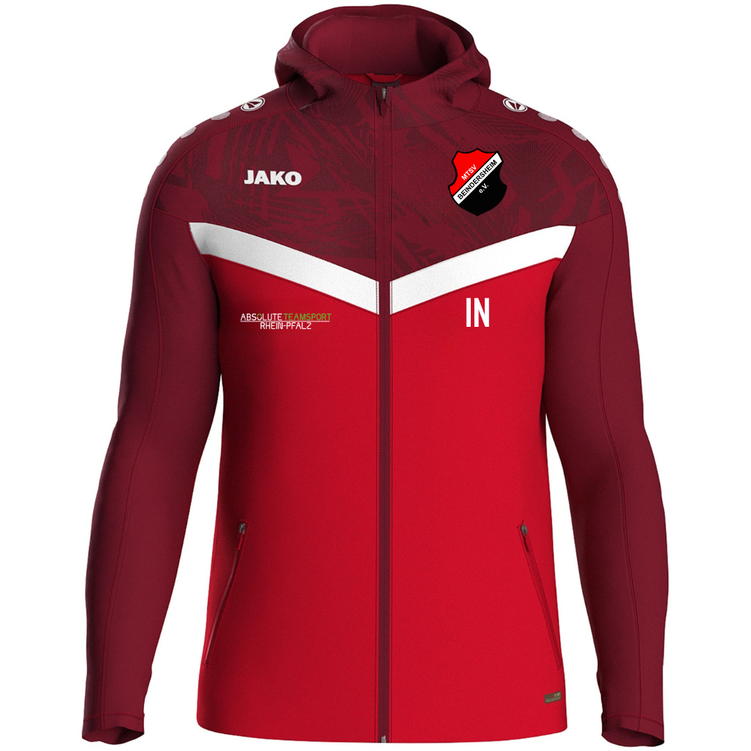 JAKO Kinder/ Unisex/ Damen Kapuzenjacke Iconic Inkl. MTSV Beindersheim Wappen