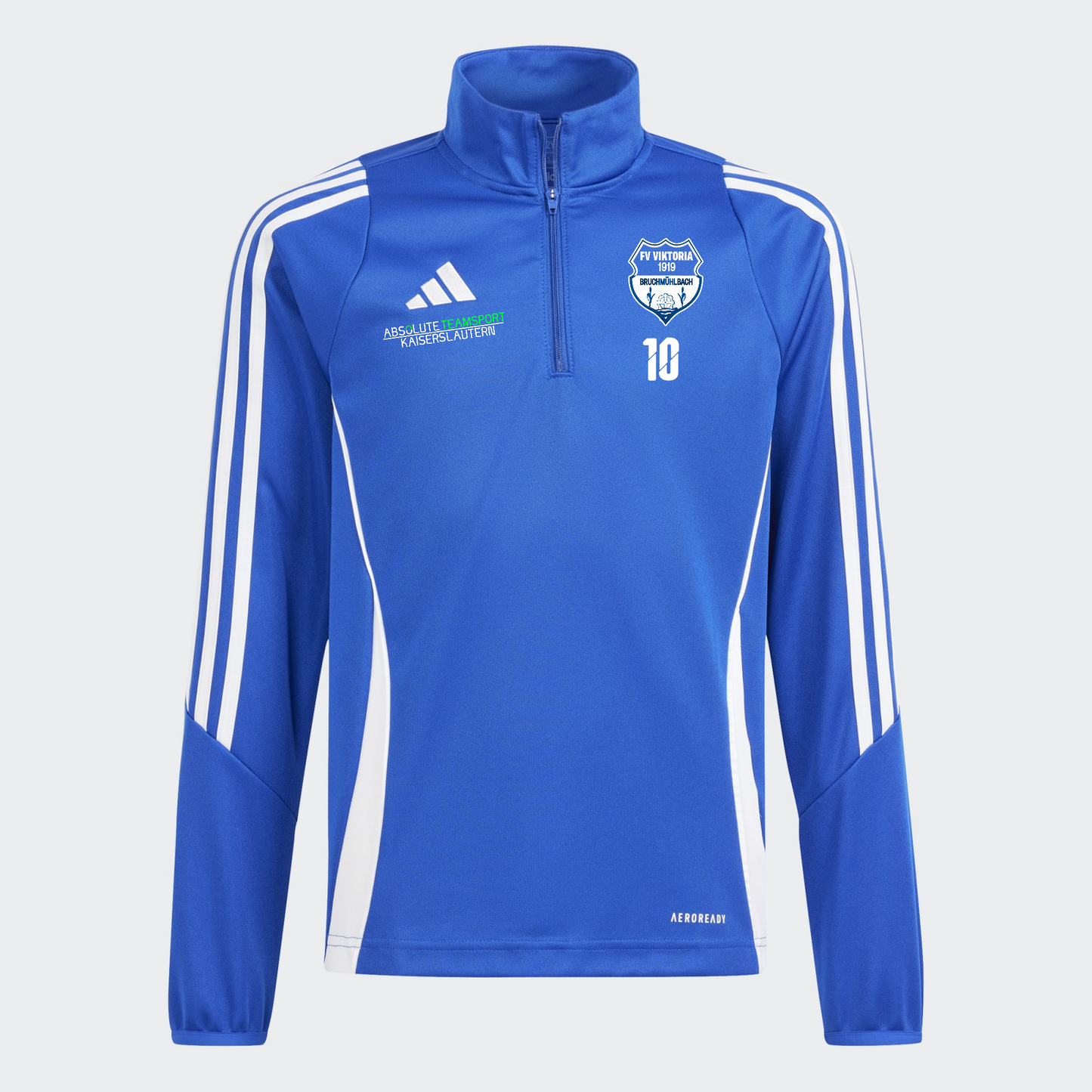 ADIDAS Herren Trainingsjacke Tiro24 Blau inkl. FV Viktoria Bruchmühlbach Wappen