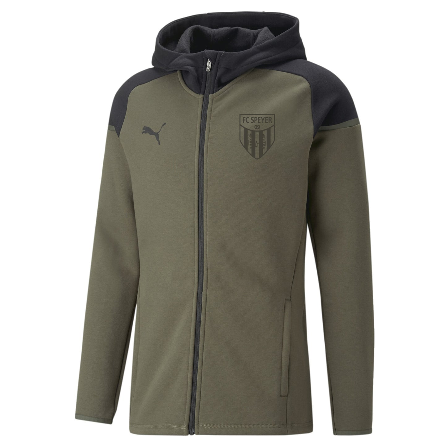 #LIFESTYLE-PUMA Herren teamCUP CASUALS HOODED JKT Inkl. Wappen Ton in Ton