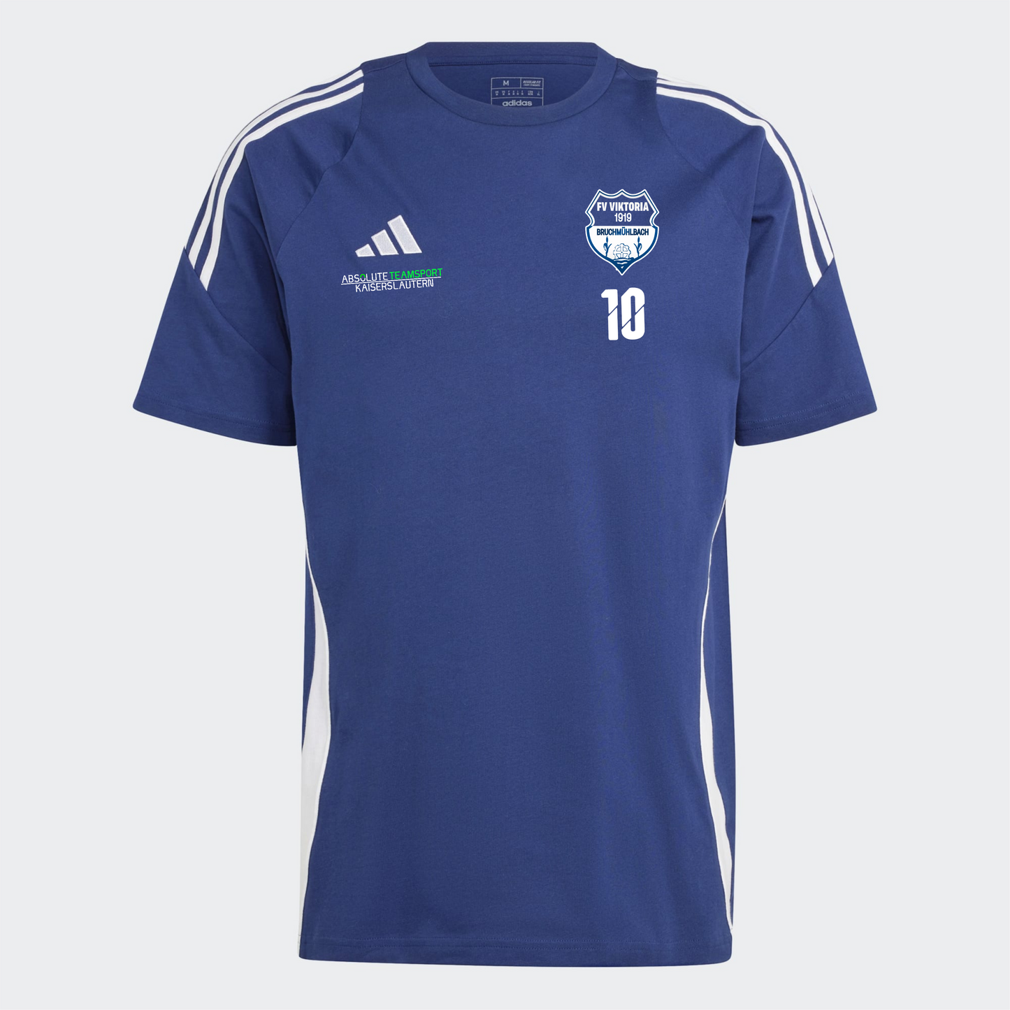 ADIDAS Kids Sweat Tee (Baumwolle) Tiro24 Blau inkl. FV Viktoria Bruchmühlbach Wappen