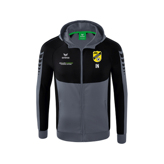 ERIMA Herren Six Wings Trainingsjacke mit Kapuze inkl. JSG Göttschied-Regulshausen Wappen, Vereinsname Rücken & Sponsorenlogo