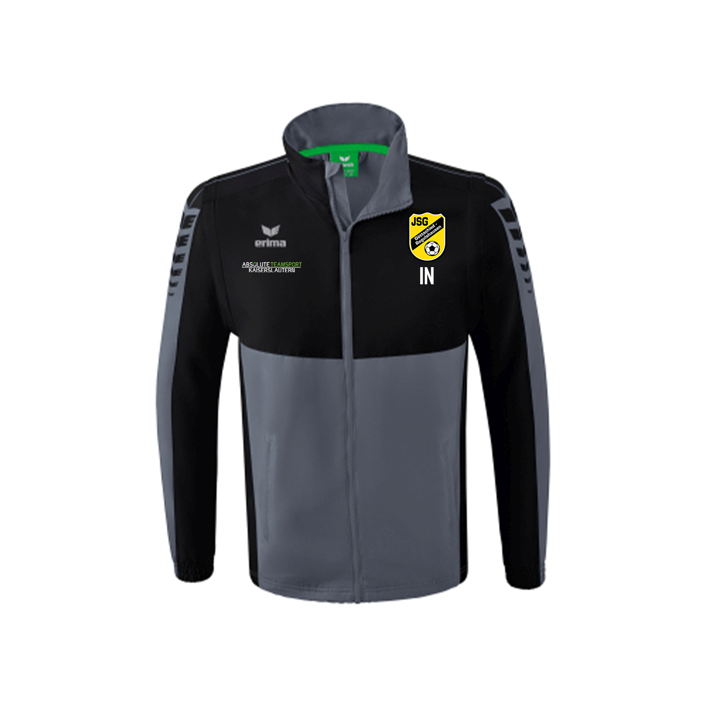 ERIMA Herren Six Wings Jacke mit Abnehmbaren Ärmeln inkl. JSG Göttschied-Regulshausen Wappen, Vereinsname Rücken & Sponsorenlogo