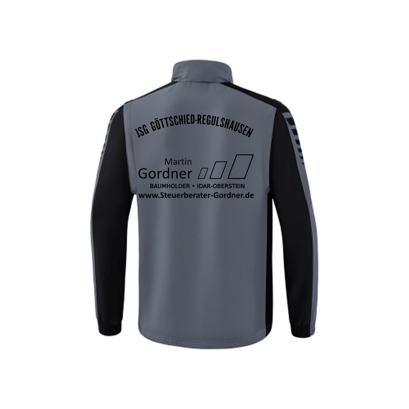 ERIMA Herren Six Wings Jacke mit Abnehmbaren Ärmeln inkl. JSG Göttschied-Regulshausen Wappen, Vereinsname Rücken & Sponsorenlogo