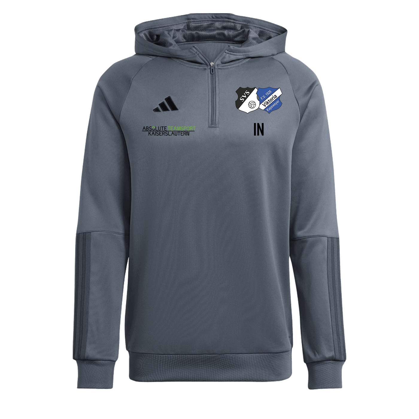 ADIDAS Kids Tiro 23 Competition Hoody Grau inkl. SG Schweighofen-Kapsweyer Wappen & Vereinsname Rücken