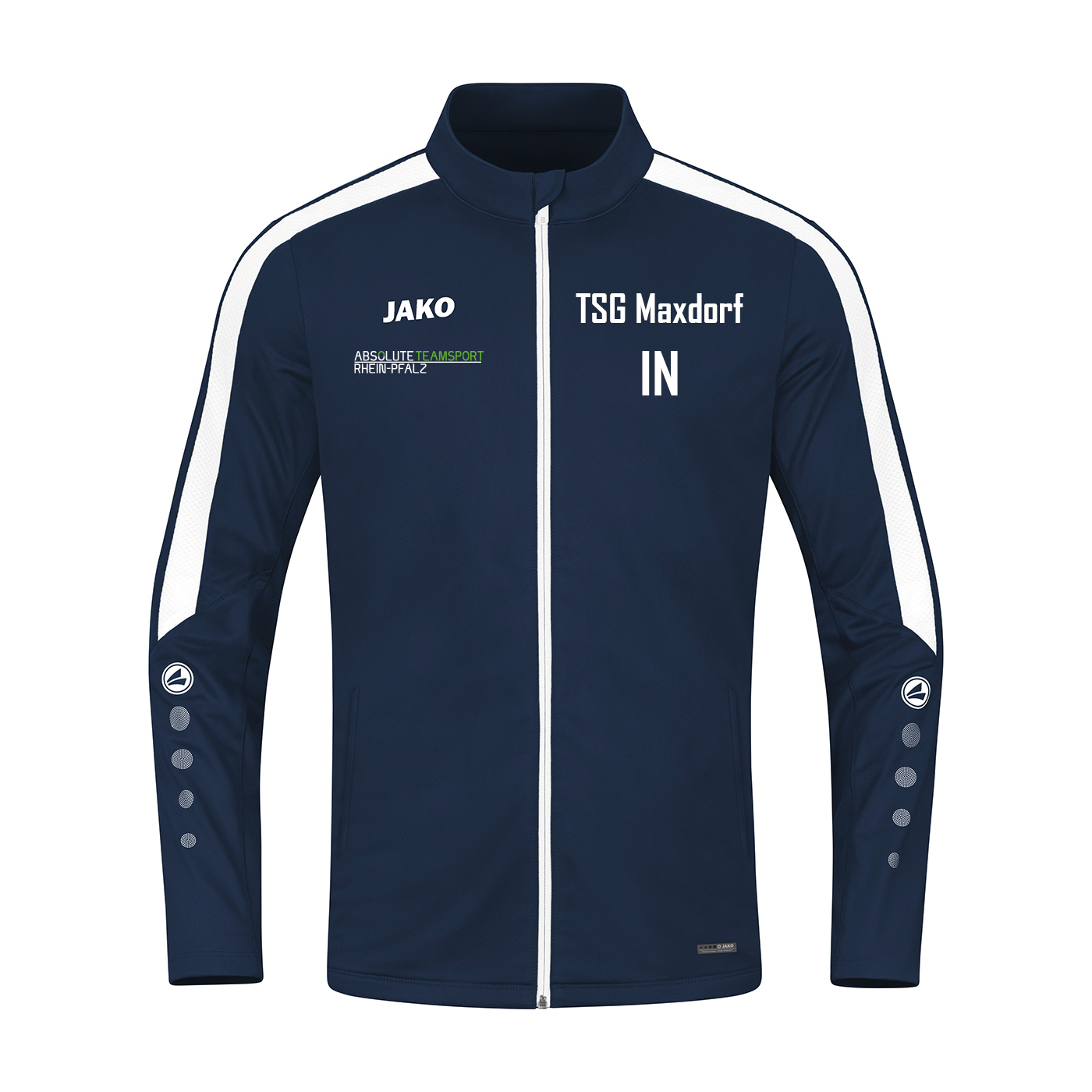 JAKO Kids Polyesterjacke Power inkl. TSG Maxdorf Schriftzug & Vereinsname Rücken