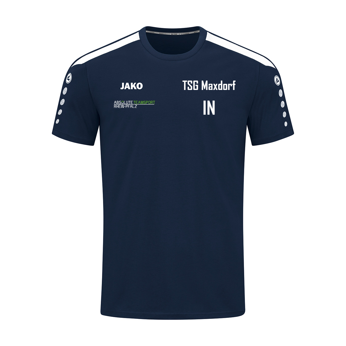 JAKO Kids T-Shirt Power inkl. TSG Maxdorf Schriftzug & Vereinsname Rücken