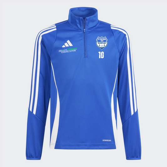 ADIDAS Herren Trainingsjacke Tiro24 Blau inkl. FV Viktoria Bruchmühlbach Wappen